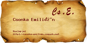 Csonka Emilián névjegykártya